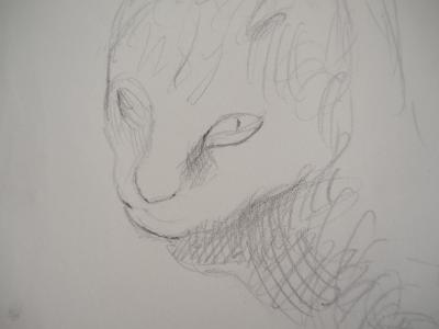 Marie LAURENCIN : Chat, Dessin original signé 2