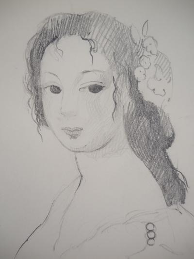 Marie LAURENCIN : Portrait de la jeune femme, Dessin original signé 2