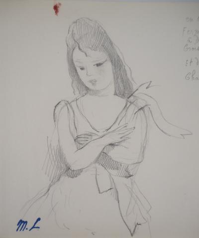 Marie LAURENCIN : Mélancolie, Dessin original signé 2