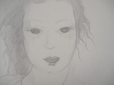 Marie LAURENCIN : Rêveuse, Dessin original signé 2