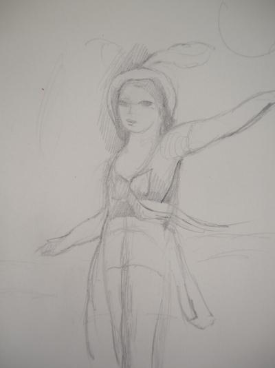 Marie LAURENCIN : Danseuse, Dessin original signé 2