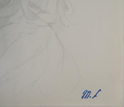 Marie LAURENCIN : Moment intime, Dessin original signé 2