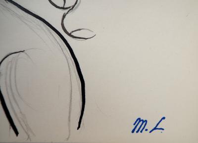 Marie LAURENCIN : Chien assis - Dessin signé 2