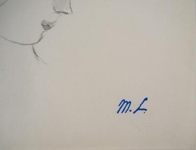 Marie LAURENCIN : Fille de profile, Dessin original signé 2