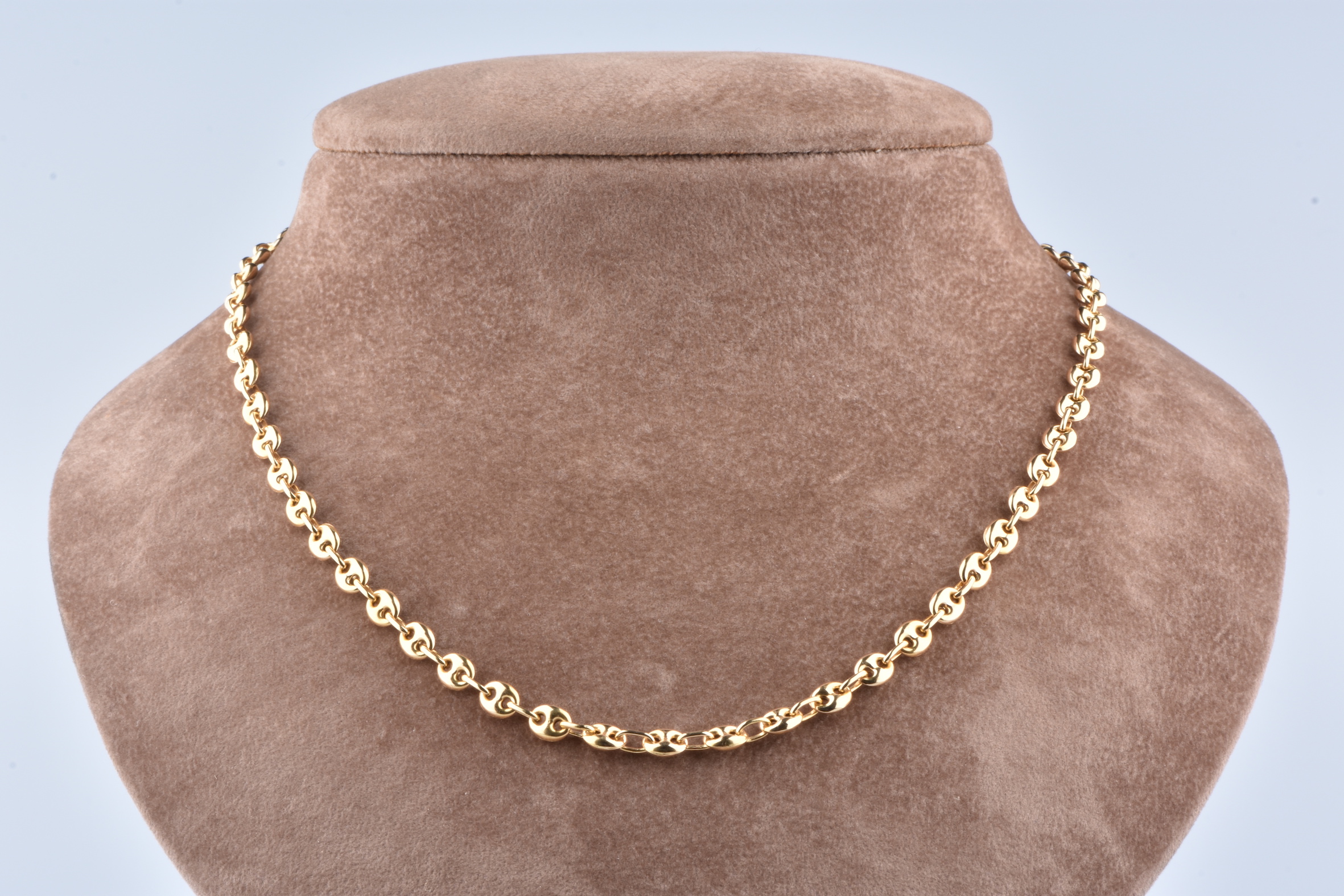 Chaîne En Plaqué Or 18 Carats - Maillons Grains De Café Et Pastilles - Tata Gisèle Neuf