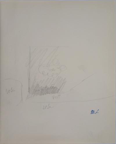 Marie LAURENCIN : Etude de coulissé, Dessin original signé 2