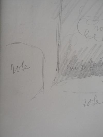 Marie LAURENCIN : Etude de coulissé, Dessin original signé 2