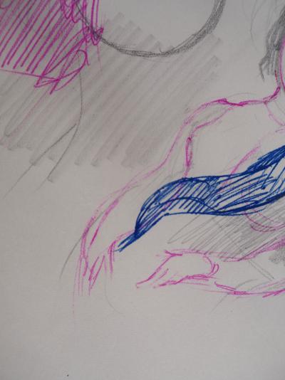 CATA Marie LAURENCIN : Fille allongée, Dessin original signé 2
