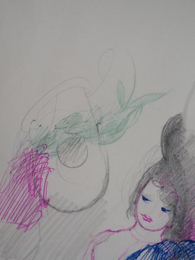 CATA Marie LAURENCIN : Fille allongée, Dessin original signé 2