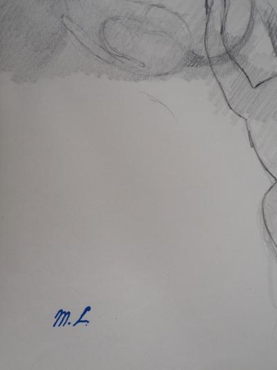 Marie LAURENCIN : Chat et chien jouant, Dessin original signé 2