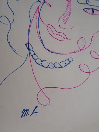 Marie LAURENCIN : Femme aux perles, Dessin original signé 2