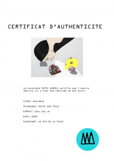 Mateo ANDREA - Mascaras, 2020 - Technique mixte sur toile 2