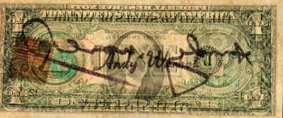 Andy WARHOL - 1$  - Billet signé 2