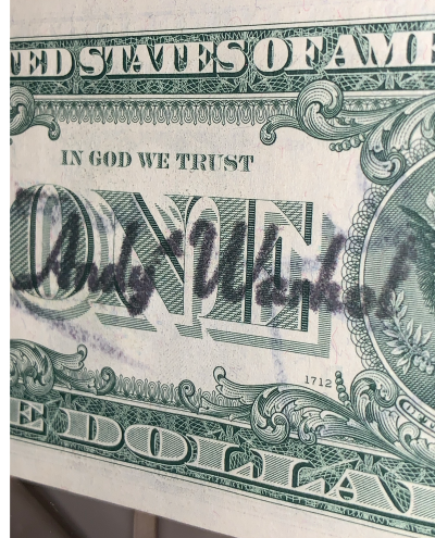 Andy WARHOL - 1$  - Billet signé 2