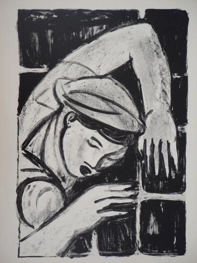 Robert SAVARY - Marin endormi, 1950 - Lithographie originale signée au crayon 2
