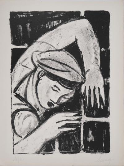 Robert SAVARY : Marin endormi, 1950 - Lithographie originale signée au crayon 2