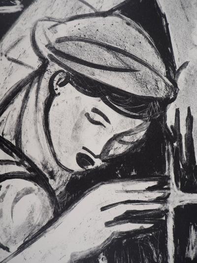 Robert SAVARY : Marin endormi, 1950 - Lithographie originale signée au crayon 2