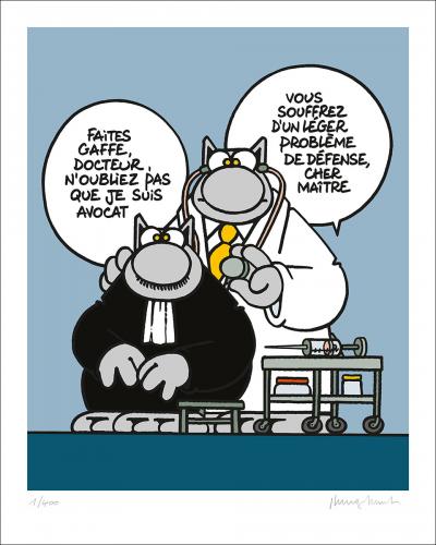 Philippe GELUCK, Le Chat : Avocat et Docteur, 2019 - Sérigraphie signée au crayon 2