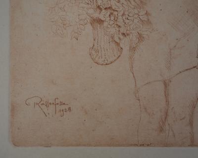 Armand RASSENFOSSE - Le modèle débutant, 1928 -  Gravure originale signée au crayon 2