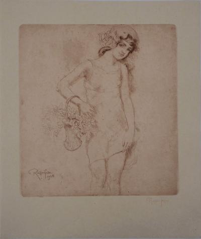 Armand RASSENFOSSE - Le modèle débutant, 1928 -  Gravure originale signée au crayon 2