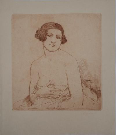 Armand RASSENFOSSE - Nu au réveil, 1928 - Gravure originale signée au crayon 2