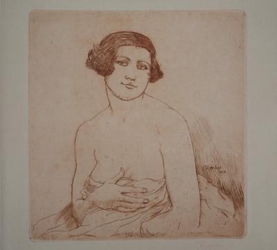 Armand RASSENFOSSE - Nu au réveil, 1928 - Gravure originale signée au crayon 2