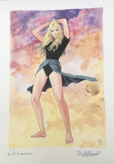 Milo Manara - Et Milo créa Bardot - Sérigraphie signée Brigitte Bardot 2