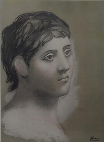 Pablo PICASSO - Young man head, 1948 - Offset print 2
