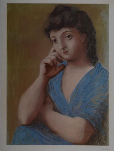 Pablo PICASSO - Woman in Blue, 1948 - Original offset lithograph 2