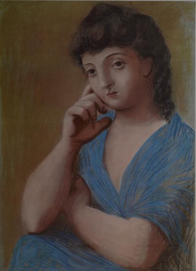 Pablo PICASSO - Woman in Blue, 1948 - Original offset lithograph 2