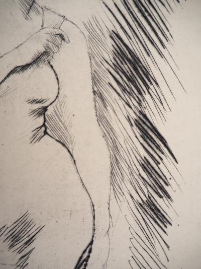Armand RASSENFOSSE - Femme en robe, 1928 - Gravure originale signée au crayon 2