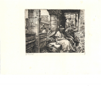 James TISSOT  - M. et Mme. Mauperin en Egypte, 1882 - Gravure originale signée au crayon 2