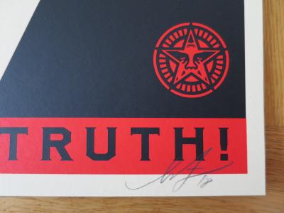 Shepard FAIREY (Obey) - Noise and Lies Cream, 2018 - Sérigraphie signée au crayon 2