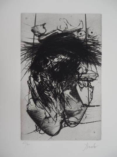 DADO : Le rêve des amants , 1997 - Gravure originale signée au crauon 2