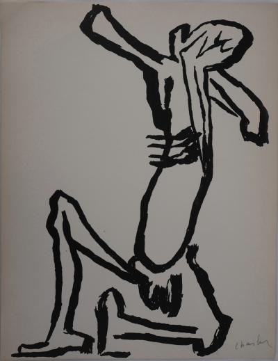 Roger CHASTEL : Personnage fragile - Sérigraphie originale signée au crayon 2