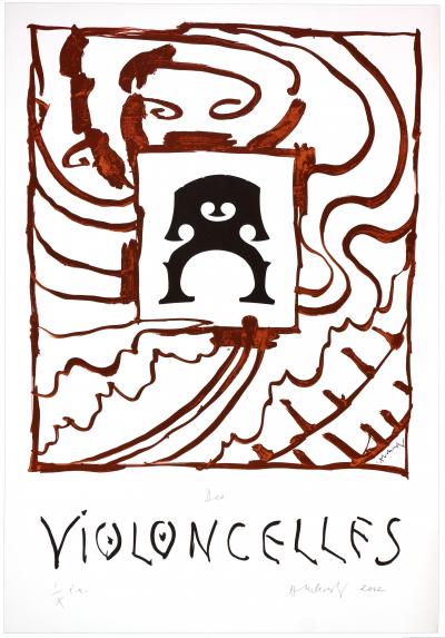 Pierre ALECHINSKY - Des Violoncelles, 2002 - Lithographie signée au crayon 2