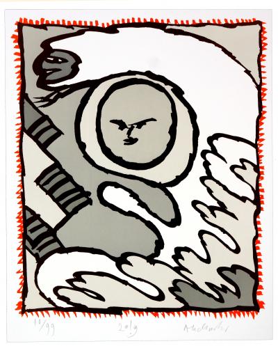 Pierre Alechinsky - Griserie à minuit 1, 2, 3, 4, 5, 2019 - Lithographie originale signée au crayon 2