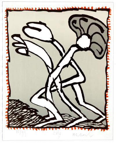 Pierre Alechinsky - Griserie à minuit 1, 2, 3, 4, 5, 2019 - Lithographie originale signée au crayon 2