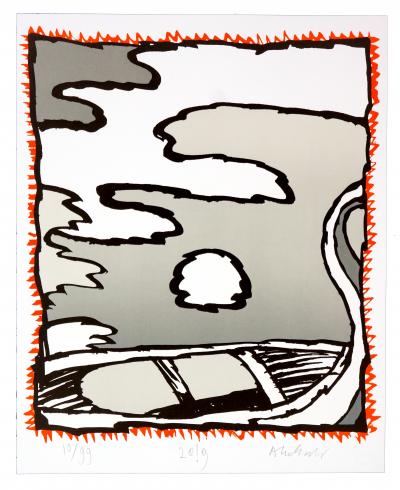 Pierre Alechinsky - Griserie à minuit 1, 2, 3, 4, 5, 2019 - Lithographie originale signée au crayon 2