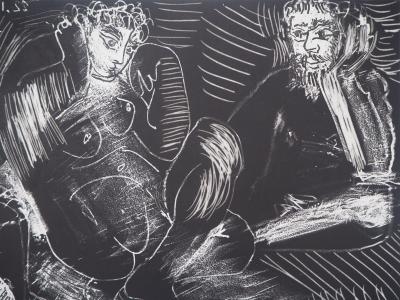 Pablo PICASSO - Couple avec enfant, 1968 - Gravure originale signée au crayon 2