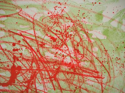 Joan MIRO : Rouge et vert, 1961 - Grande lithographie originale, Signée au crayon 2