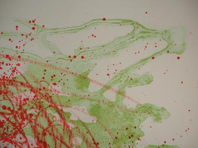 Joan MIRO : Rouge et vert, 1961 - Grande lithographie originale, Signée au crayon 2