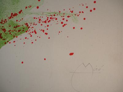 Joan MIRO : Rouge et vert, 1961 - Grande lithographie originale, Signée au crayon 2