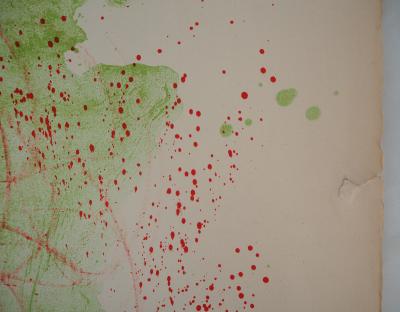 Joan MIRO : Rouge et vert, 1961 - Grande lithographie originale, Signée au crayon 2