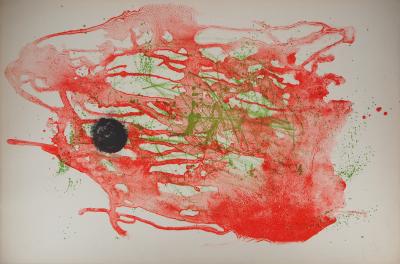 Joan MIRO : Lavis Rouge, 1961 - Grande lithographie originale signée au crayon 2