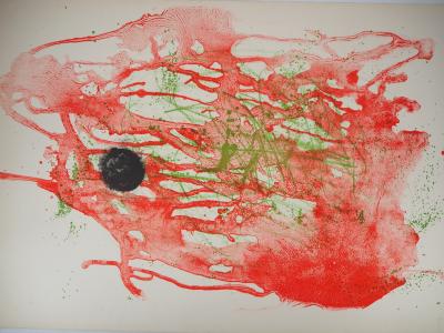 Joan MIRO : Lavis Rouge, 1961 - Grande lithographie originale signée au crayon 2