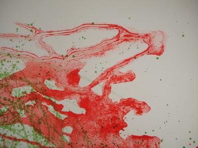 Joan MIRO : Lavis Rouge, 1961 - Grande lithographie originale signée au crayon 2