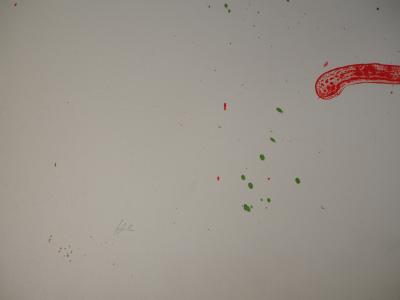 Joan MIRO : Lavis Rouge, 1961 - Grande lithographie originale signée au crayon 2