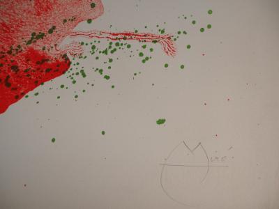 Joan MIRO : Lavis Rouge, 1961 - Grande lithographie originale signée au crayon 2