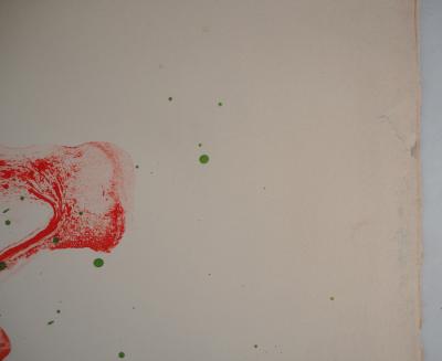 Joan MIRO : Lavis Rouge, 1961 - Grande lithographie originale signée au crayon 2